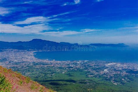 Landscape and Gulf of Naples Viewed from Mount Vesuvius, Italy Stock Photo - Image of nature ...