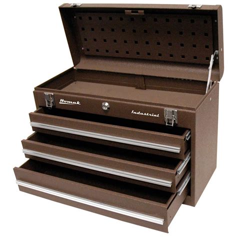 Homak Industrial 20 in. 3-Drawer Friction Toolbox in Brown Wrinkle-BW00203200 - The Home Depot