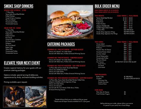 Catering Menu - The Smoke Shop BBQ