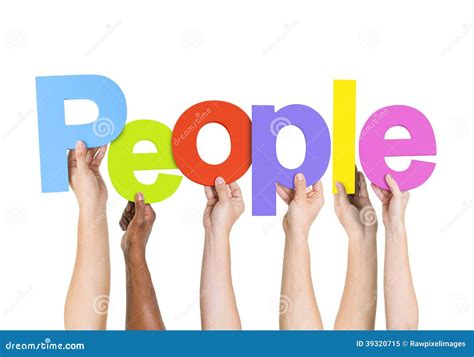 Multi Ethnic People Holding The Word People Stock Photo - Image: 39320715