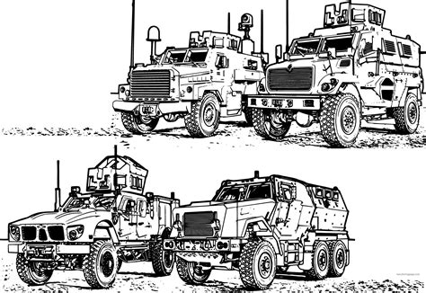 Coloring Page Army Jeep