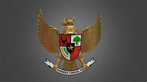 Garuda Pancasila - National emblem of Indonesia - 3D model by Matra 3D Studio (@denakrom ...