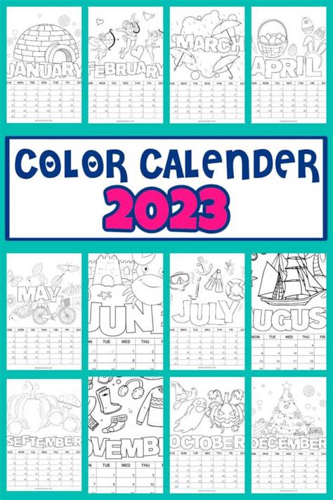 Free Printable Coloring Calendar 2023 - Printable Calendar 2023