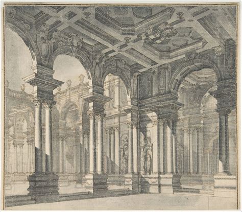 Giuseppe Galli Bibiena | Design for a Stage Set with a Monumental Arcaded Courtyard. | The ...