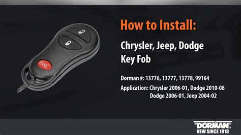 Chrysler, Jeep and Dodge Key Fob Programming by Dorman Products - YouTube