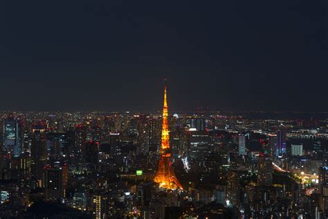 japan, city, japanese, tower, tokyo, scenery, night HD Wallpaper