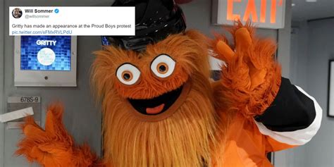 Gritty the mascot seen protesting far right rally in Philadelphia | indy100 | indy100