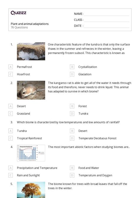 50+ animal adaptations worksheets on Quizizz | Free & Printable