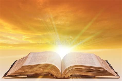 Antique Open Bible with Bursting Sunlight