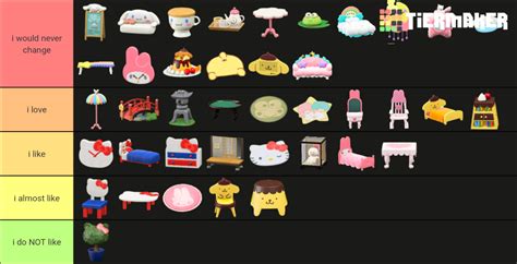 ACNH Sanrio Furniture Tier List (Community Rankings) - TierMaker