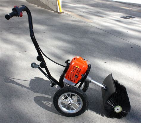 HAND PUSH 52CC GAS POWER BROOM SWEEPER CLEANER DRIVEWAY ARTIFICIAL ...