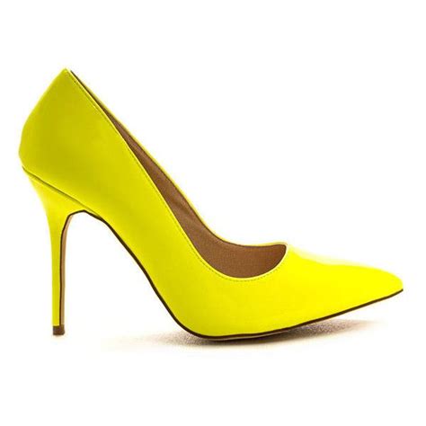 Point Well Taken Stiletto Heels ($13) liked on Polyvore featuring shoes, pumps, yellow, pointed ...