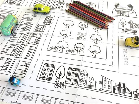 🚗🚕🚙 Ta ville à colorier : un jeu de route à imprimer | Coloriage géant, Coloriage, Coloriage ...