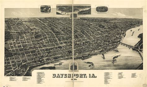 Panoramic Map of Davenport, Iowa, 1888 | State Historical Society of Iowa