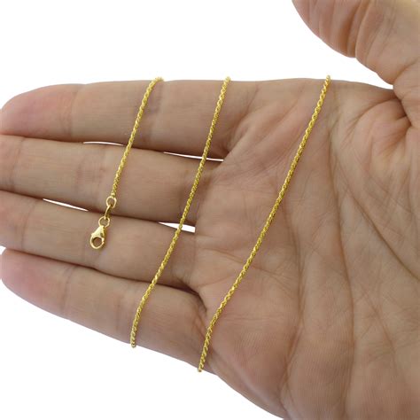 14K Yellow Gold Solid Rope Chain Necklace Bracelet 1mm-10mm Mens Women (7"- 30") | eBay