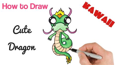 Cute Baby Dragon Coloring Easy Cute Dragon Drawing - Draw-jelly