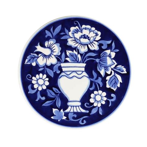 Euro Ceramica Blue Garden Asian-Inspired Stoneware 8 in. Trivet BGN-86 ...