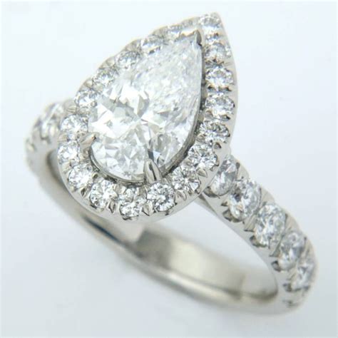 Halo Bezel Pear Shape Diamond Ring - CDS0008 - Gale Diamonds Chicago