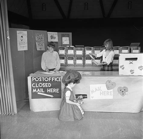 Students At Allen Elementary School With Their Valentine's Day Post Office, February 1966 | Ann ...