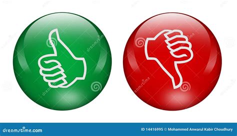 Thumbs up and down buttons stock illustration. Illustration of close ...