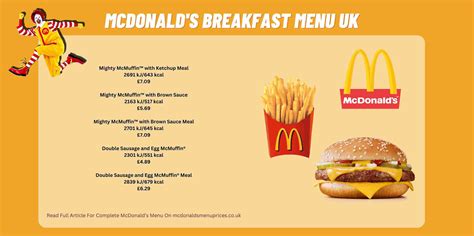 McDonald's Breakfast Menu Price UK - Mcdonald's Menu UK with Prices [November 2023 Updated] ️