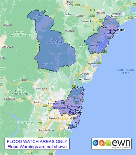 NSW Flood Watch: Lower Hunter and Central Coast - ewn.com.au Alert