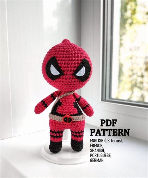 Deadpool Crochet Pattern Crochet dolls Birthday Superhero | Etsy