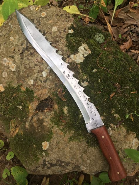 Hand Forged Serrated Kukri Sword With Oak Wood Handle - Etsy