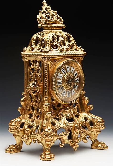 Antique French Gold Ormolu Mantel Clock, 19th Century at 1stdibs