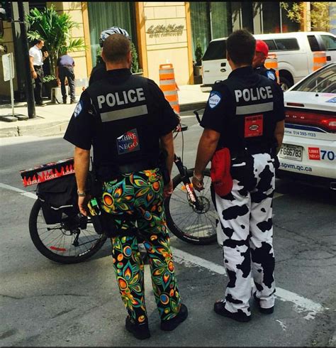 Montreal Police in their colorful/camo pants : r/pics