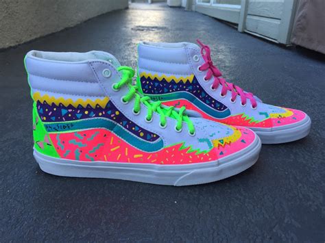 Custom Mens Vans SK8 hi sneakers Skater shoes Custom Vans