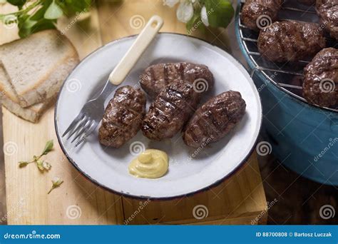 Romanian mici stock photo. Image of enamel, brown, meatball - 88700808