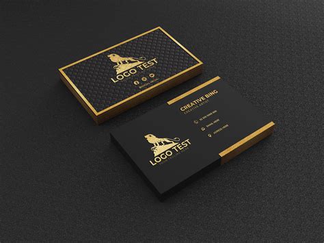 Gold Metallic Business Card Mockup – Creative Bing