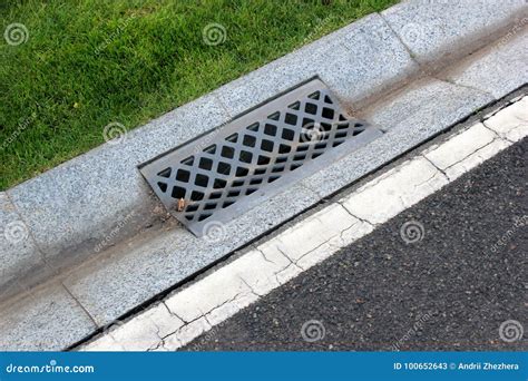 Street Gutter of a Stormwater Drainage System Stock Image - Image of culvert, background: 100652643