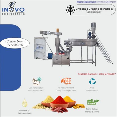 Stainless Steel Cryogenic Spice Grinding Machine at Rs 500000/piece in Gandhinagar