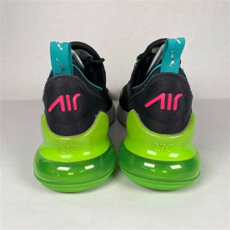 Nike Air Max 270 Black Green Strike Mens Size 8 Black Lace Up Shoes ...