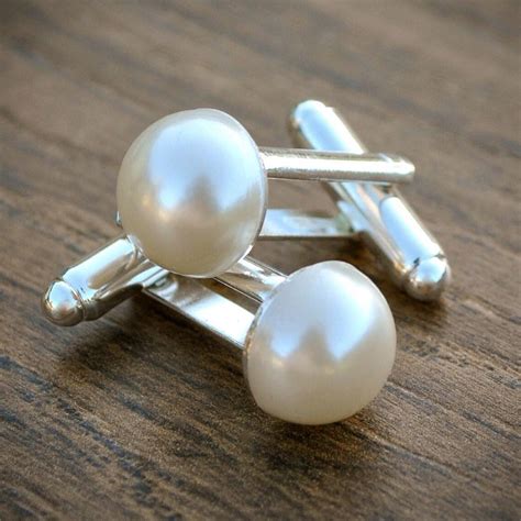 Pearl Cufflinks Ladies Womens Mens cuff links