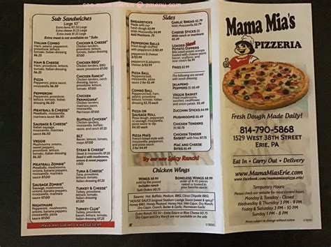 Online Menu of Mamma Mias Pizza Restaurant, Leesburg, Florida, 34748 - Zmenu