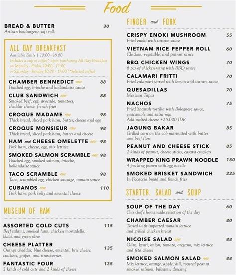 CHAMBER Menu, Menu for CHAMBER, SCBD, Jakarta - Zomato Indonesia