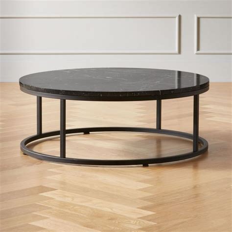 Smart Round Black Marble Coffee Table + Reviews | CB2 | Black marble ...