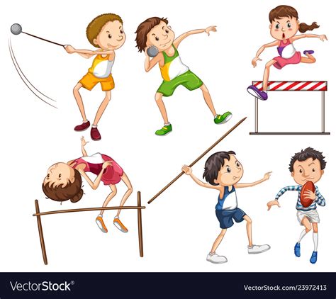 Sets of people doing sports Royalty Free Vector Image