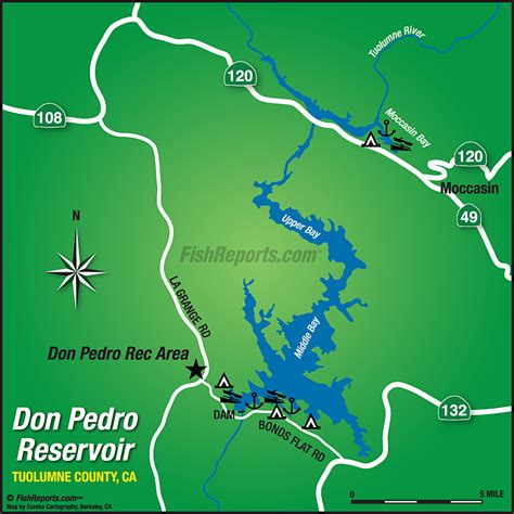 Don Pedro Reservoir - Fish Reports & Map