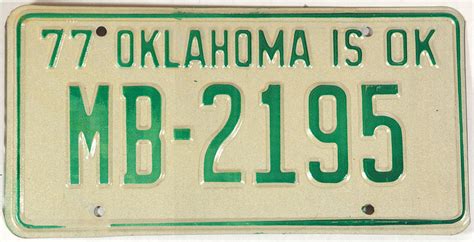 1977 Oklahoma License Plate | Brandywine General Store