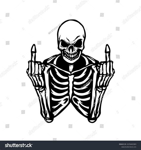 Skeleton Shows Middle Finger Vector Illustration Stock Vector (Royalty Free) 2276441983 ...