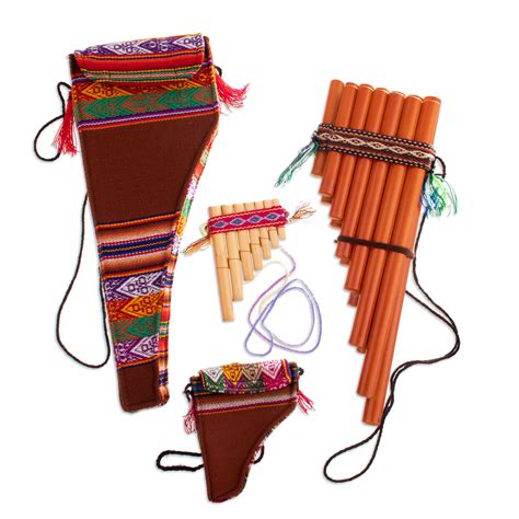 Hand Crafted Bamboo Wind Instrument Zampona Panpipes (Pair) - Inca Serenade | NOVICA