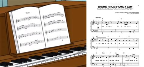 In the Family Guy intro, the sheet music on Lois' piano is accurate : r/TVDetails