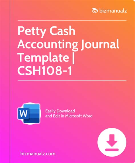 Petty Cash Accounting Journal Template Bizmanualz 04 - vrogue.co