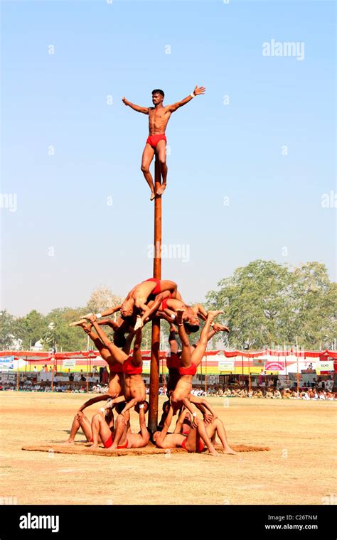 Mallakhamb or Malkhamb-a traditional Indian sport Stock Photo - Alamy