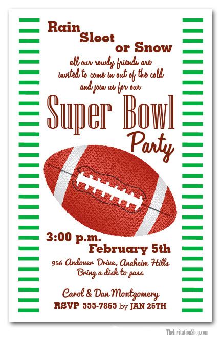 Super Bowl Invitations - The Invitation Shop