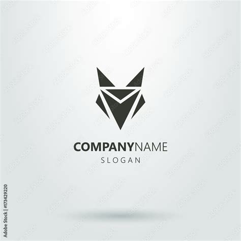 Black and white logo of an abstract fox head Stock Vector | Adobe Stock